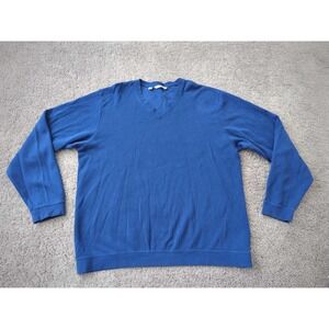 Cutter & Buck Pullover Mens XXL Sweater Blue Long Sleeve V-Neck Knit Golf Casual